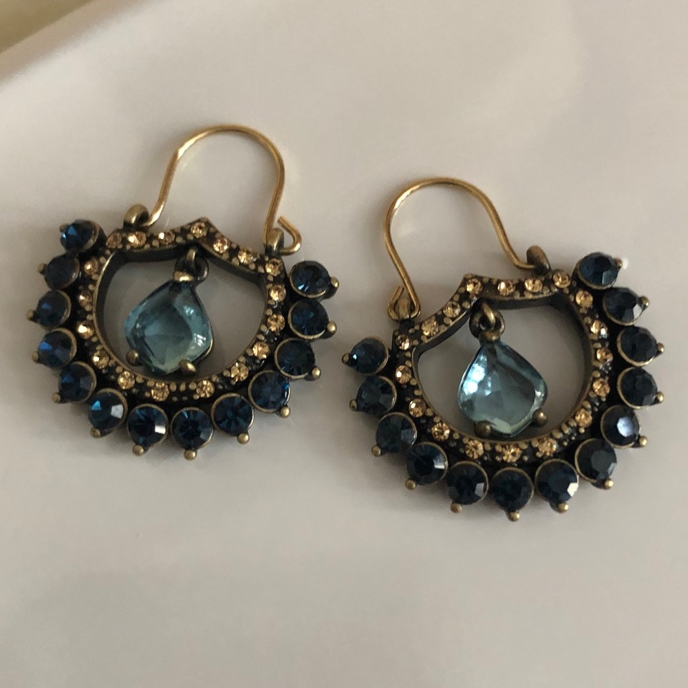 MONET 💙 Sapphire Crystal Wire Earrings